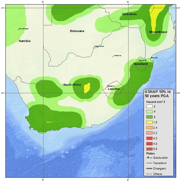 A Seismic hazard map of South Africa