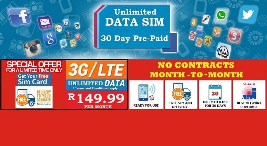 Dataing Sim Unlimited mobile data for R149 from DATA SIM - Hypertext