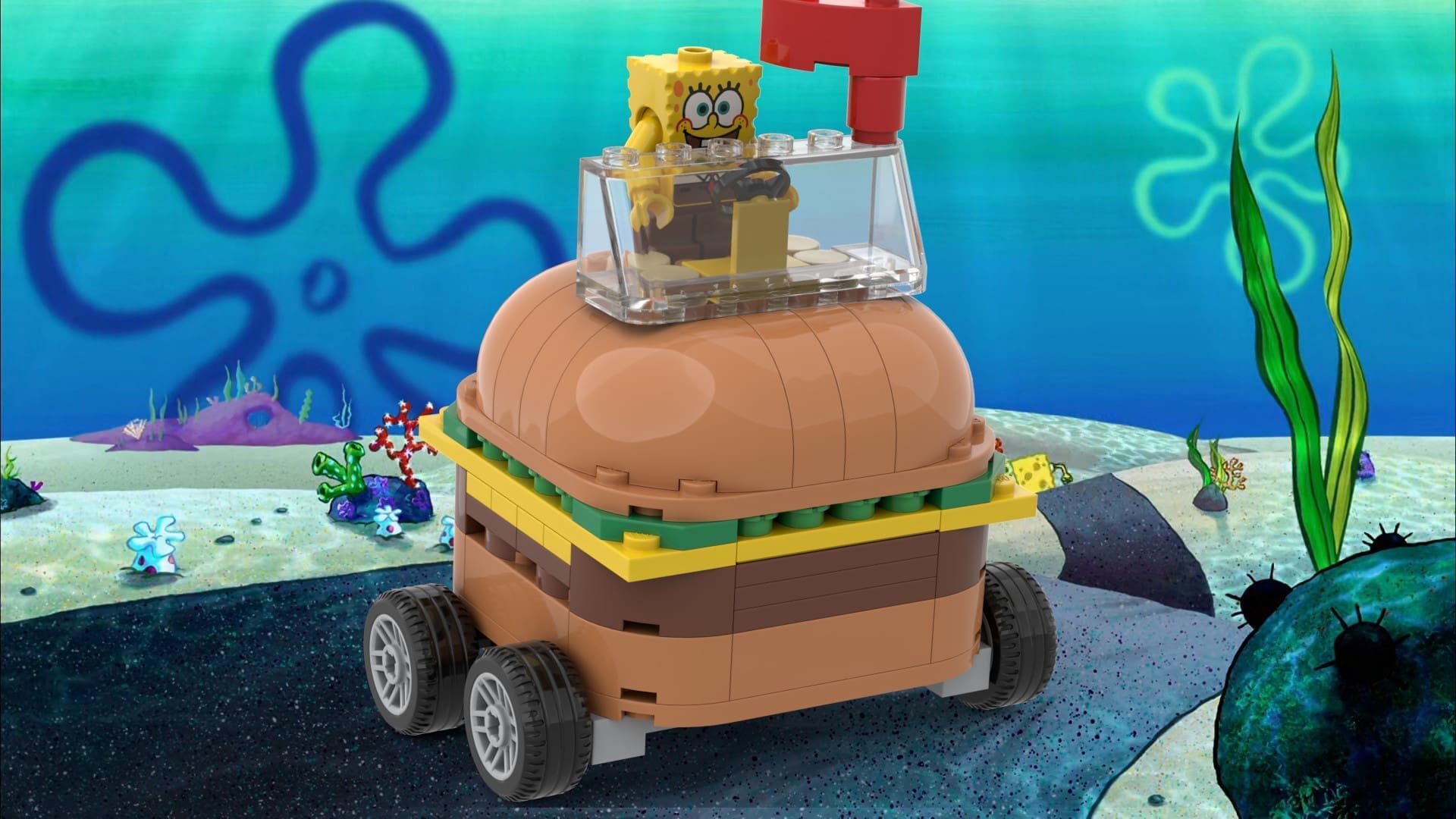 Turn a LEGO set into the Patty Wagon from SpongeBob
